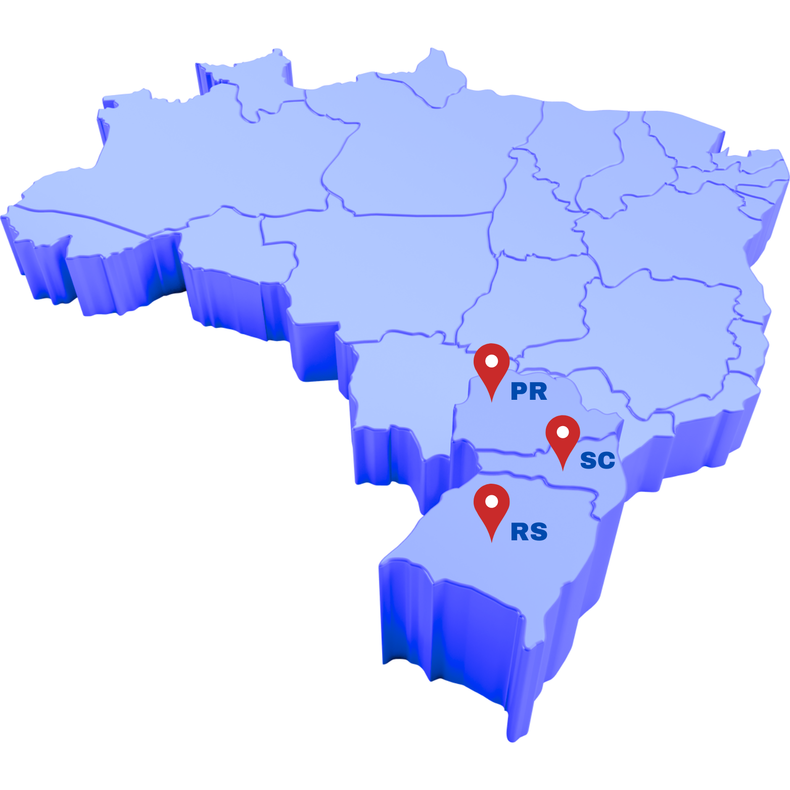 Map of South Brazil